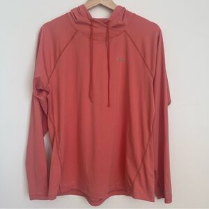 Simms Women's Solarflex Hoody Smoked Salmon Heather Long Sleeve Shirt Size L